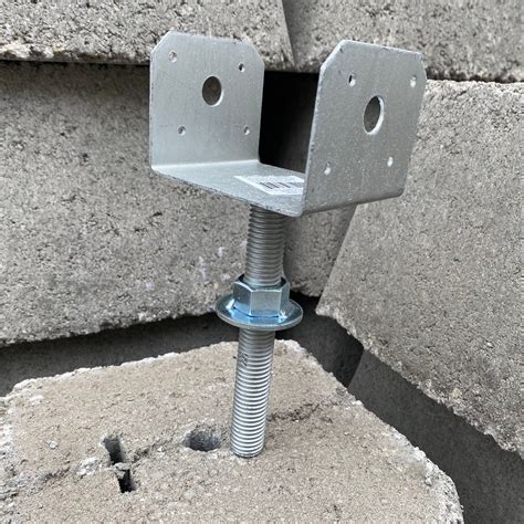 concrete pier block with adjustable metal bracket|galvanized adjustable pier support bracket.